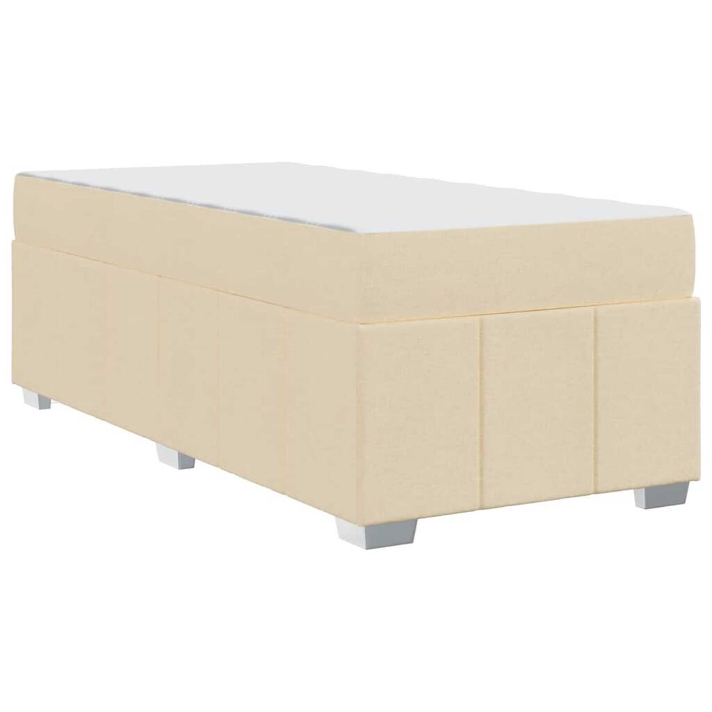 vidaXL Σκελετός Κρεβατιού Κρεμ 120 x 190 cm ύφασμα