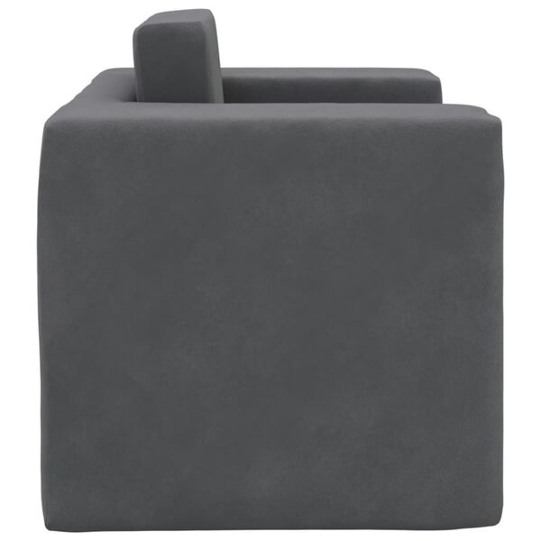 vidaXL Καναπές/Κρεβάτι Παιδικός Ανθρακί από Μαλακό Βελουτέ Ύφασμα