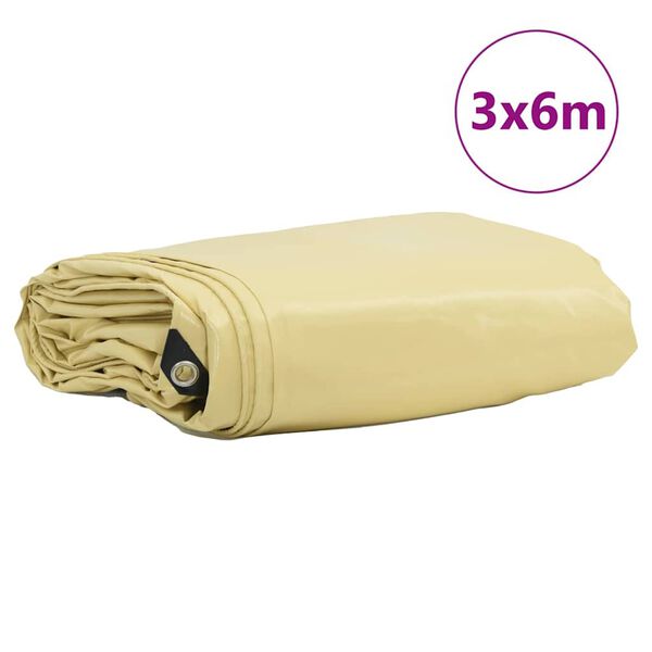 vidaXL &Tau;έ&nu;&tau;&alpha; 650g / m&sup2; &Mu;&pi;&epsilon;&zeta; 3 x 6 m &Kappa;&alpha;&mu;&beta;ά&sigmaf; &mu;&epsilon; &epsilon;&pi;&iota;&kappa;ά&lambda;&upsilon;&psi;&eta; PVC