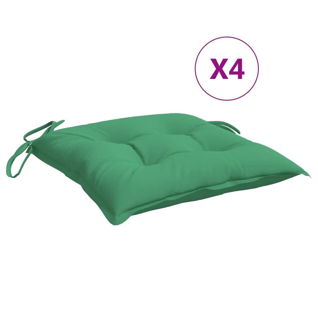 vidaXL Μαξιλάρια Καρέκλας Κήπου 4 τεμ. Πράσινα 40x40x7 εκ. Υφασμάτινα