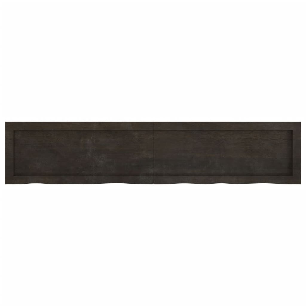 vidaXL Ράφι Τοίχου Σκούρο Καφέ 140x30x(2-6) εκ. Επεξ. Μασίφ Ξύλο Δρυός