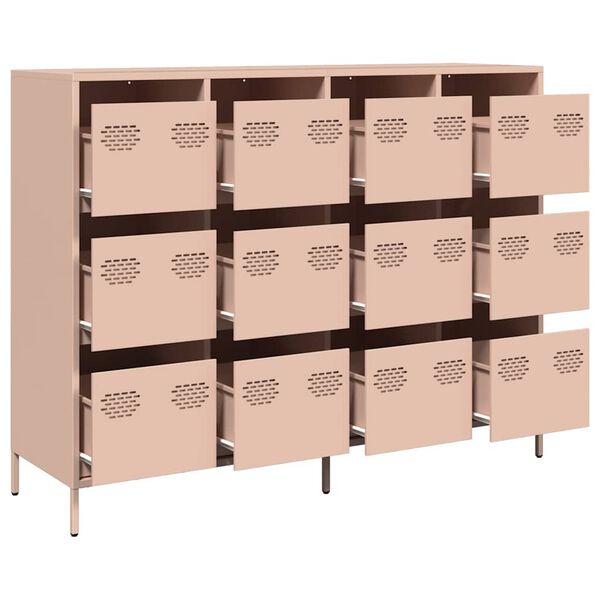 vidaXL Ντουλάπι Ροζ 135x39x103,5 εκ. από Χάλυβα Ψυχρής Έλασης