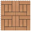 vidaXL &Pi;&lambda;ά&kappa;&alpha; &Kappa;&alpha;&tau;&alpha;&sigma;&kappa;&epsilon;&upsilon;ή&sigmaf; 11 pcs &Xi;ύ&lambda;&omicron; teak 30 x 30 cm WPC