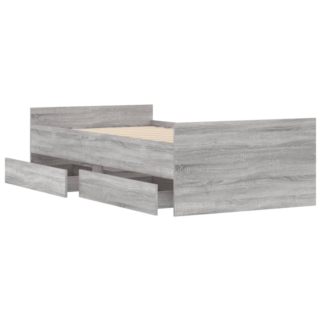 vidaXL Πλαίσιο Κρεβατιού με Συρτάρια Γκρι sonoma 100x200 εκ.