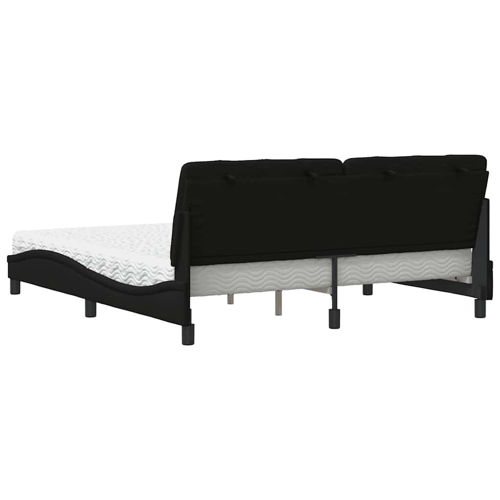 vidaXL Κρεβάτι Μαύρο 180x200 εκ. Υφασμάτινο