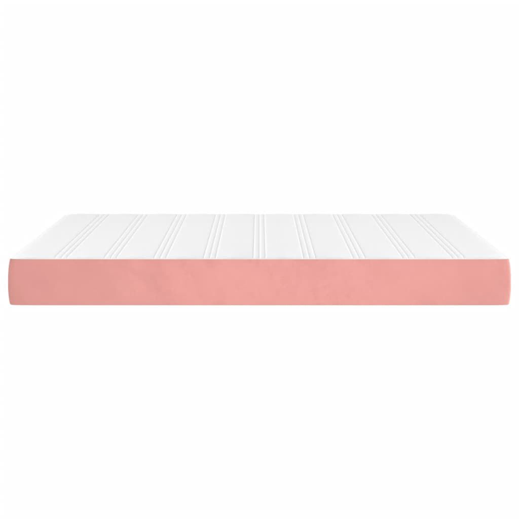 vidaXL Στρώμα με Pocket Springs Ροζ 140x190x20 εκ. Βελούδινο