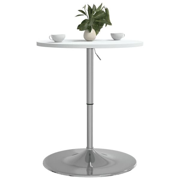 vidaXL Τραπέζι Μπαρ Λευκό 60x60x90 εκ. Επ. Ξύλο / Επιχρωμιωμένο Ατσάλι
