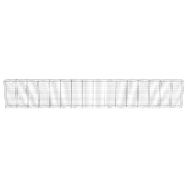 vidaXL Συρματοκιβώτιο Τοίχος 900x50x150 εκ. Γαλβαν.Χάλυβας + Καλύμματα