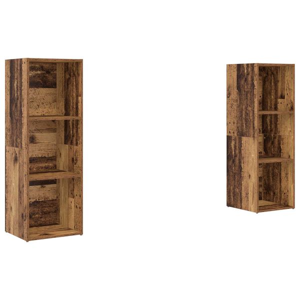 vidaXL Σετ επίπλου τηλεόρασης 2 pcs Παλιό ξύλο 107 x 35 x 37 cm