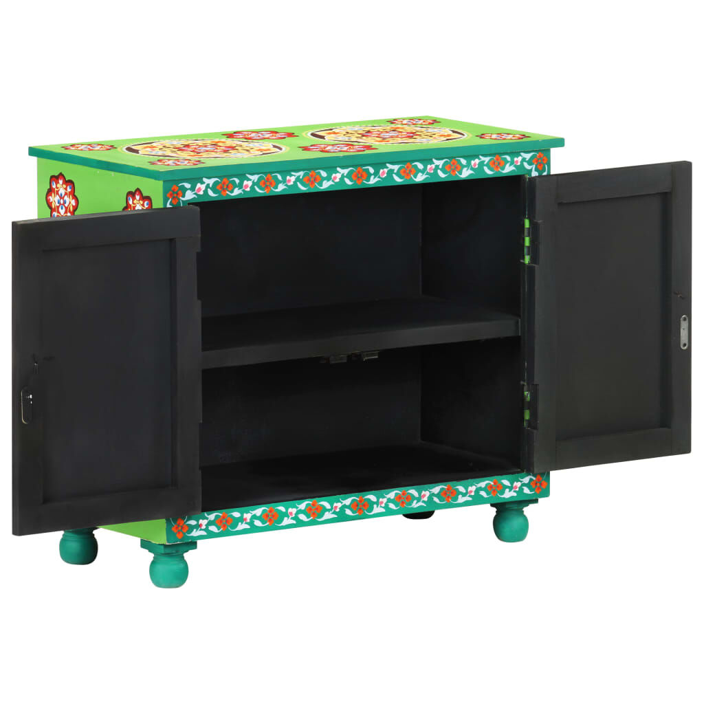vidaXL Ντουλάπι με Χειροπ. Λεπτομέρειες 70x35x60 εκ. Μασίφ Ξύλο Μάνγκο