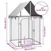 vidaXL Κλουβί Σκύλου Εξωτερικού Χώρου 100 x 100 x 150 εκ. με Στέγαστρο