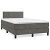vidaXL Κρεβάτι Boxspring με Στρώμα Σκούρο Γκρι 120x200 εκ. Βελούδινο