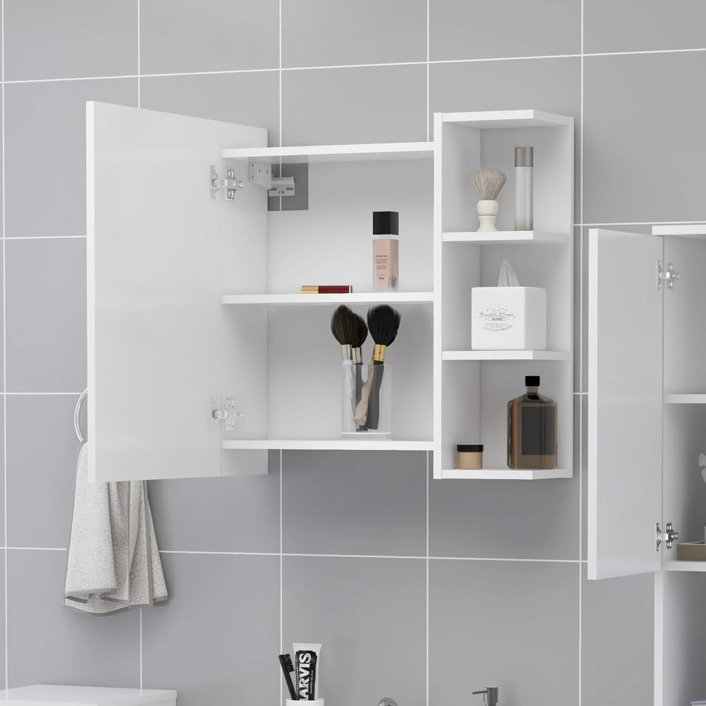 vidaXL Καθρέφτης Μπάνιου Λευκός 62,5 x 20,5 x 64 εκ. από Επεξ. Ξύλο