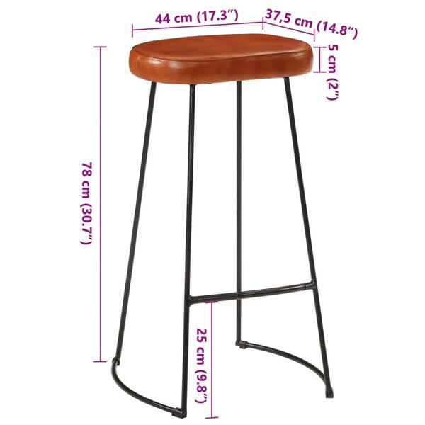 vidaXL Σκαμπό Μπαρ 2 τεμ. 44 x 37,5 x 78 εκ.