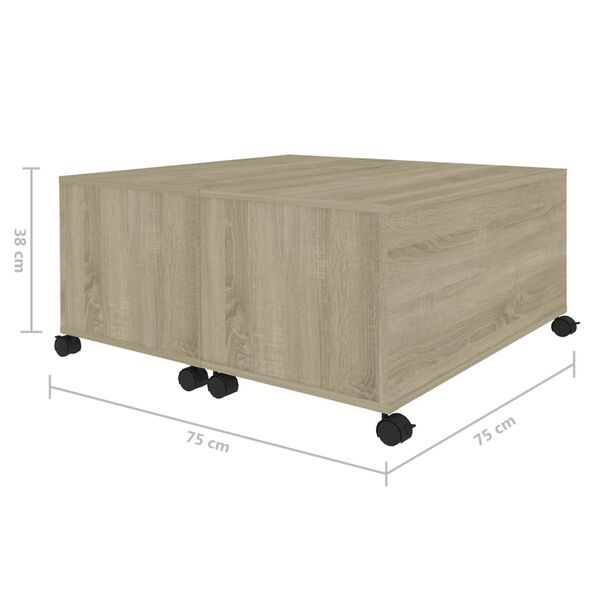 vidaXL Τραπεζάκι Σαλονιού Sonoma Δρυς 75 x 75 x 38 εκ. από Μοριοσανίδα