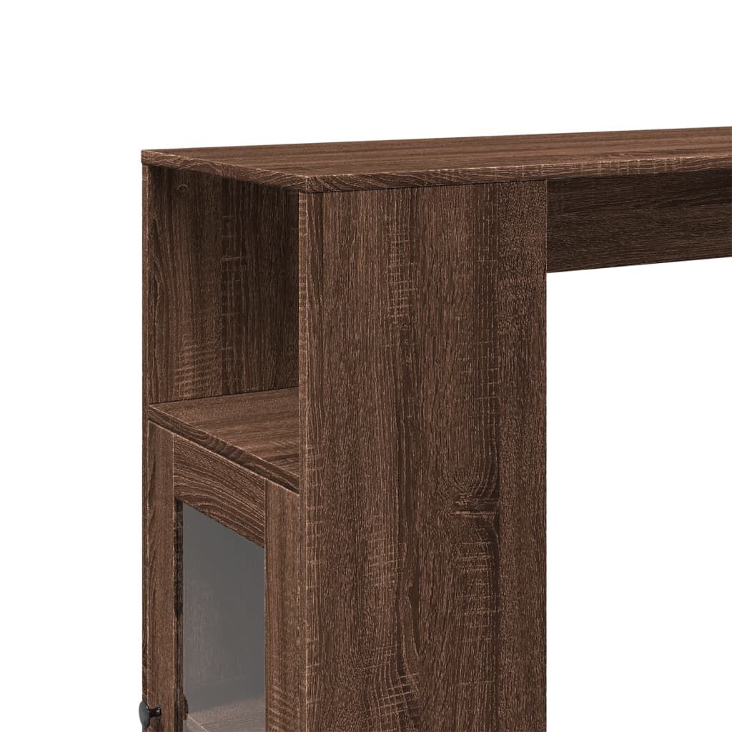 vidaXL Τραπέζι Μπαρ με Ράγες Καφέ Δρυς 101x40x103,5 εκ. Επεξεργ. Ξύλο