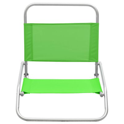vidaXL Καρέκλες Παραλίας Πτυσσόμενες 2 τεμ. Πράσινες Υφασμάτινες