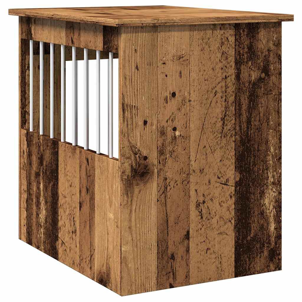 vidaXL Έπιπλα κλουβιού σκύλου Παλιό ξύλο 45x62x59 cm