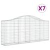 vidaXL Συρματοκιβώτια Τοξωτά 7 τεμ. 200x30x80/100 εκ. Γαλβαν. Ατσάλι