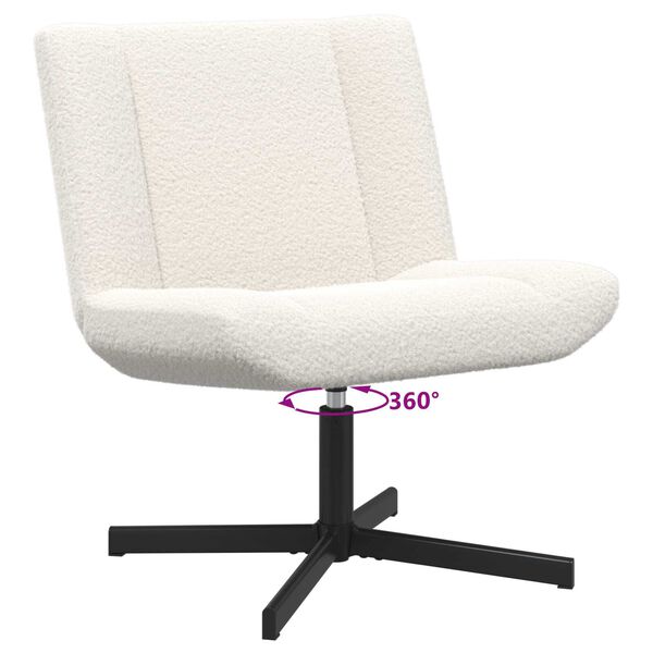 vidaXL Περιστρεφόμενη καρέκλα Κρεμ 63 x 75 x 76 εκ ύφασμα