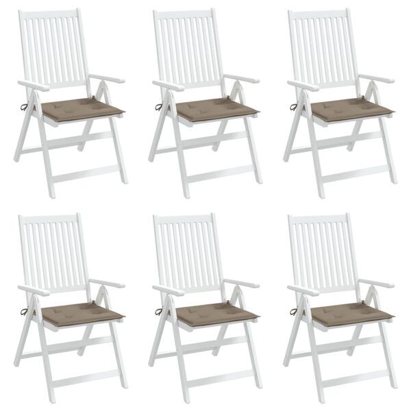 vidaXL Μαξιλάρια Καρέκλας Κήπου 6 τεμ. Taupe 50x50x3 εκ. Oxford Ύφασμα