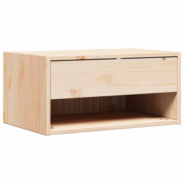 vidaXL Κομοδίνο με συρτάρι Καφέ 50 x 32.5 x 24 εκ Μασίφ ξύλο πεύκου
