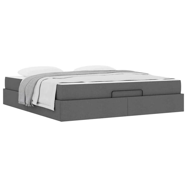 vidaXL Σκελετός Κρεβατιού Σκούρο γκρι 180 x 200 cm ύφασμα