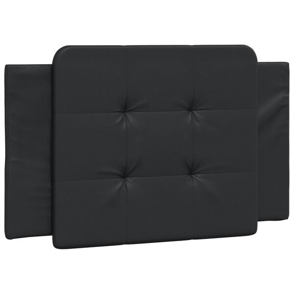 vidaXL Πλαίσιο Κρεβατιού με Κεφαλάρι Μαύρο 90x190 εκ Συνθετικό Δέρμα