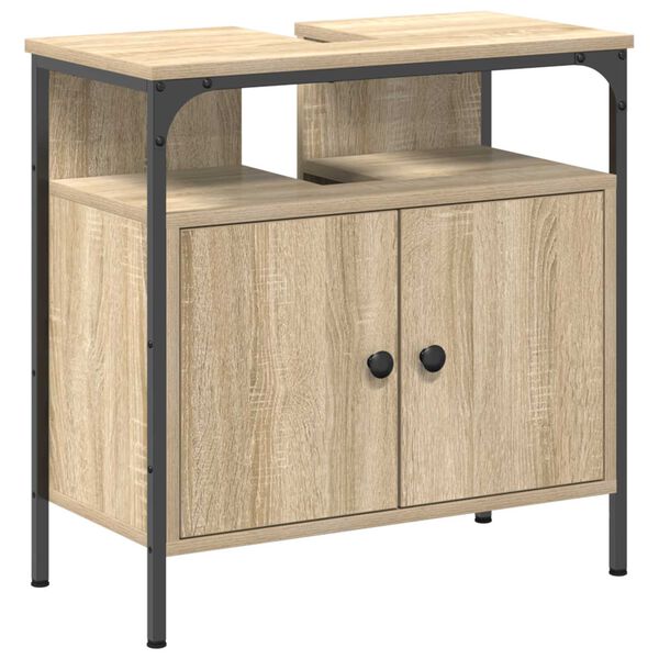 Set ντουλαπιών μπάνιου vidaXL 3 τεμαχίων δρυός Sonoma επεξεργασμένο ξύλο