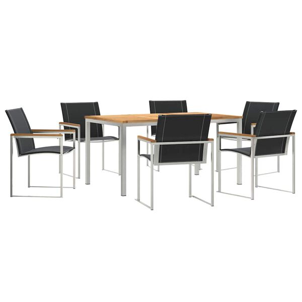 vidaXL ΣετΤραπεζαρίαςΚήπου 7 pcs Στερεό Τικ