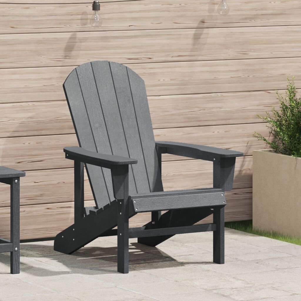 vidaXL Καρέκλα Adirondack Ανοιχτό γκρι 74x82x91 cm HDPE