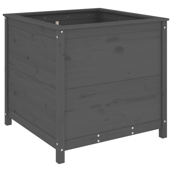 vidaXL Ζαρντινιέρα Γκρι 82,5 x 82,5 x 78 εκ. από Μασίφ Ξύλο Πεύκου