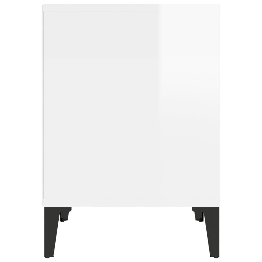 vidaXL Κομοδίνα Γυαλιστερό Λευκό 40x35x50 εκ.