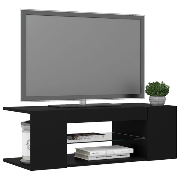 vidaXL Έπιπλο Τηλεόρασης με LED Μαύρο 90x39x30 εκ.