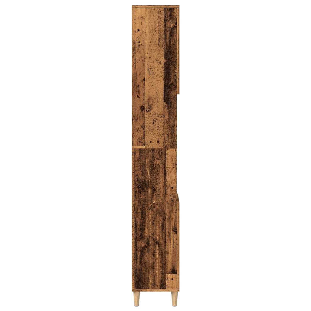 vidaXL Ντουλάπι μπάνιου Παλιό ξύλο 30x30x190 cm Κατασκευασμένο ξύλο