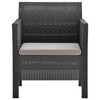 vidaXL Καρέκλα Κήπου με Μαξιλάρι Ανθρακί 63x65x76 εκ. από Ρατάν PP