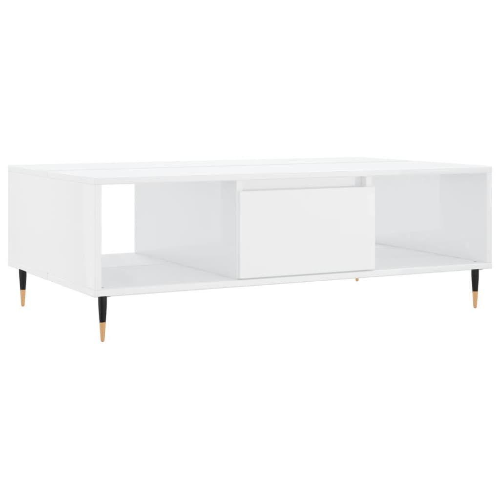 vidaXL Τραπεζάκι Σαλονιού Γυαλ. Λευκό 104x60x35 εκ. από Επεξεργ. Ξύλο