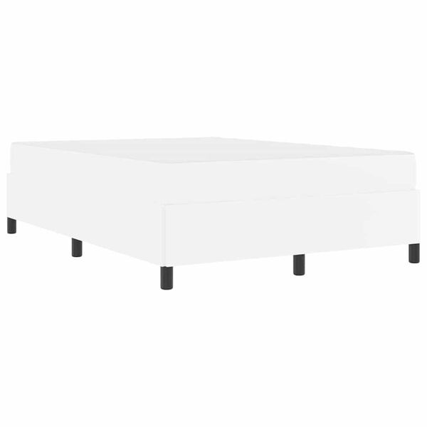 vidaXL Σκελετός κρεβατιού με στρώμα Λευκό 140 x 190 cm Τεχνητό δέρμα