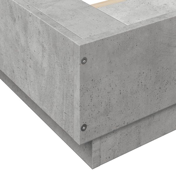 vidaXL Πλαίσιο Κρεβατιού Γκρι Σκυροδέματος 120x190 εκ. Επεξεργ. Ξύλο