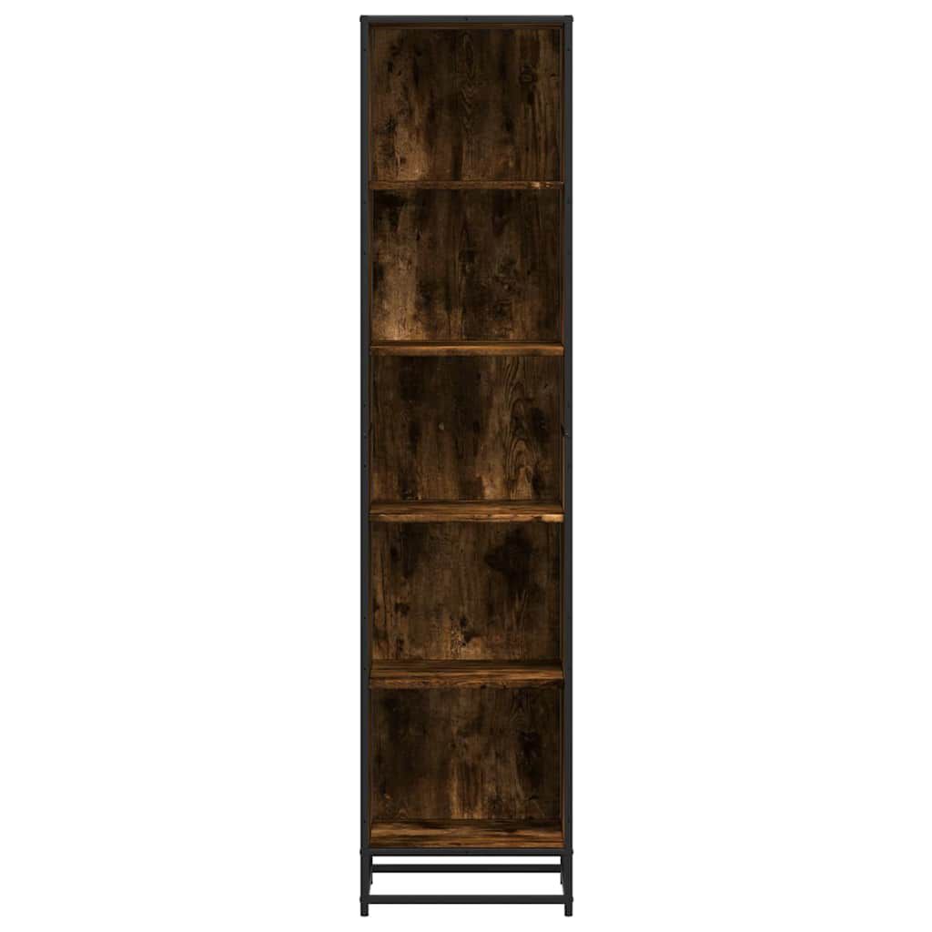 vidaXL Βιβλιοθήκη Καπνιστή Δρυς 40x35x170,5 εκ. από Επεξεργασμένο Ξύλο