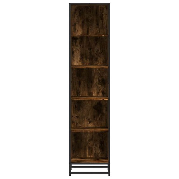 vidaXL Βιβλιοθήκη Καπνιστή Δρυς 40x35x170,5 εκ. από Επεξεργασμένο Ξύλο
