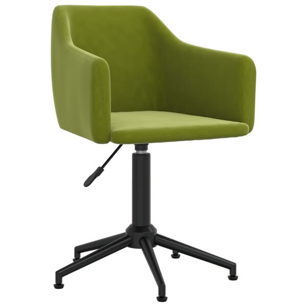 vidaXL Καρέκλες Τραπεζαρίας Περιστρ. 4 τεμ. Ανοιχτό Πράσινο Βελούδινες