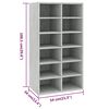 vidaXL Παπουτσοθήκη Γκρι Σκυρ Δρυς 54x34x100,5 εκ Επεξεργασμένο Ξύλο