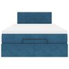vidaXL Οθωμανικό κρεβάτι με στρώμα σκούρο μπλε 120x190 cm Velvet