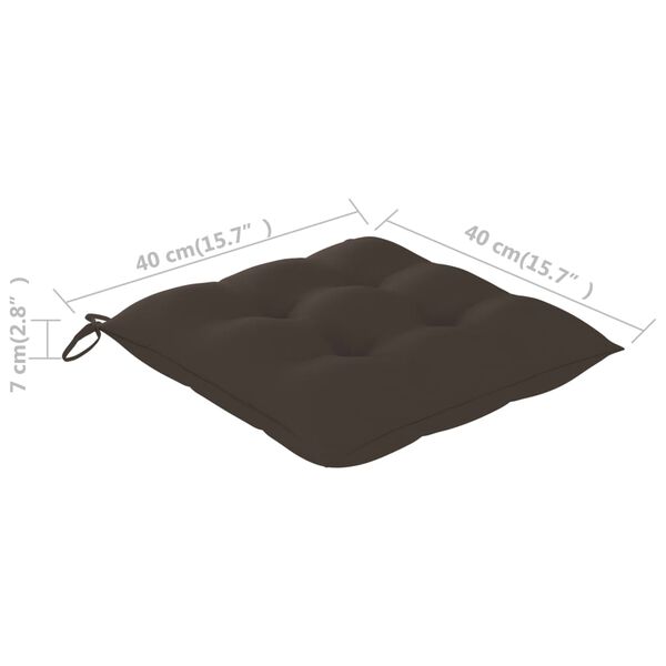 vidaXL Καρέκλες Κήπου 4 τεμ. από Μασίφ Ξύλο Teak με Taupe Μαξιλάρια