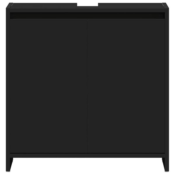 vidaXL Ντουλάπι Νιπτήρα Μαύρο 60 x 33 x 61 εκ. από Επεξ. Ξύλο