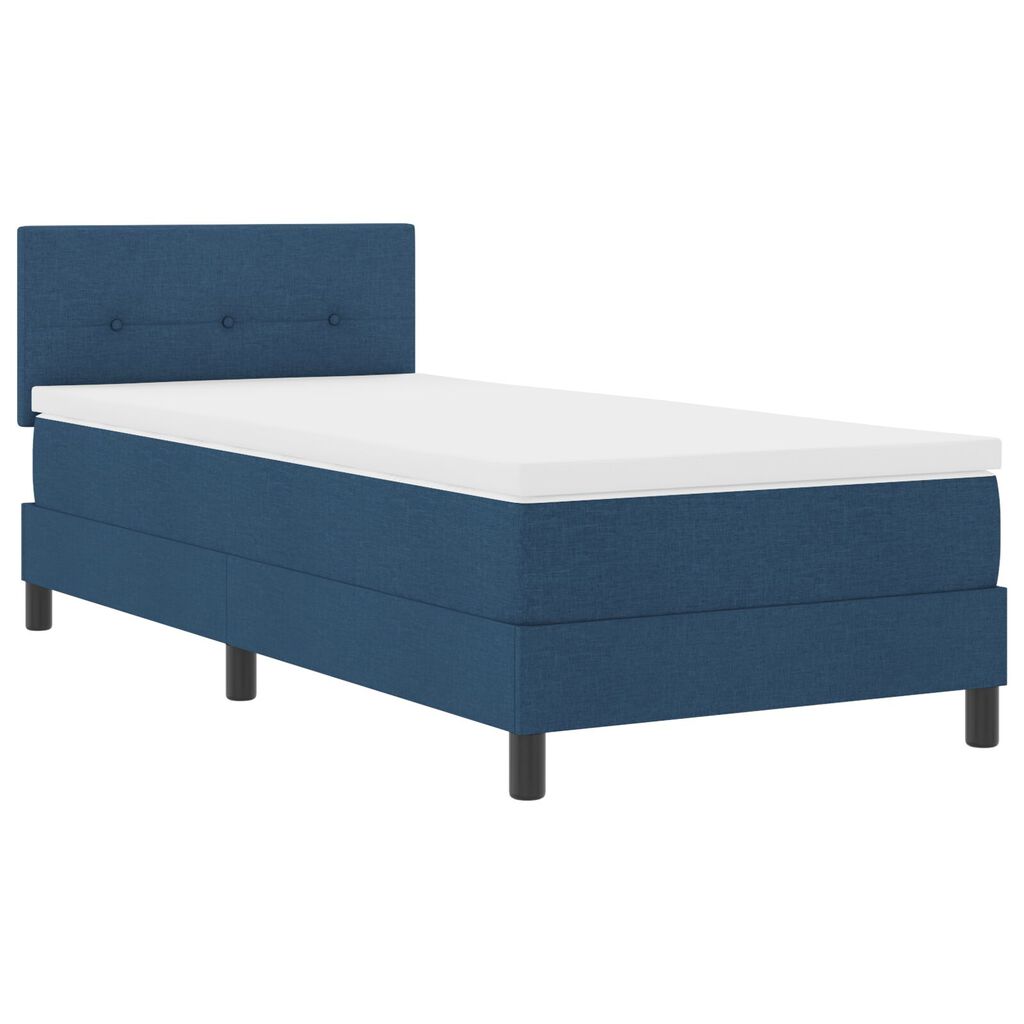 vidaXL Κρεβάτι Box Spring με στρώμα Μπλε 90x190 εκ Υφασμάτινο