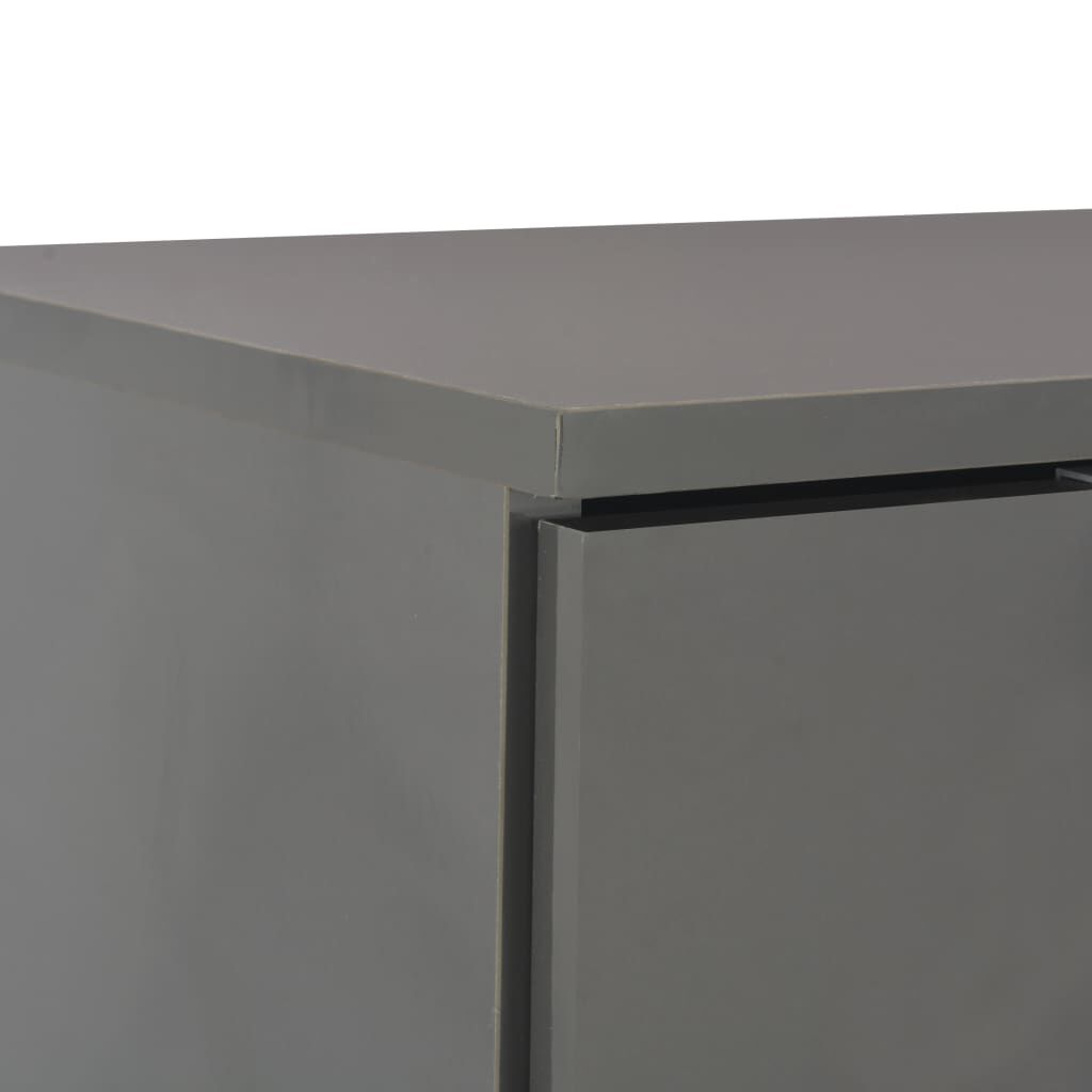 vidaXL Μπουφές Ψηλός Γυαλιστερός Γκρι 71x35x80 εκ. Επεξεργασμένο Ξύλο