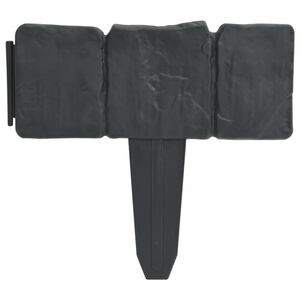 vidaXL Περίφραξη για Βραχόκηπο 41 Τεμ. Σχέδιο Πέτρας 10 μ. Πλαστική