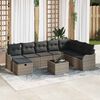 vidaXL Σετ Καναπέ Κήπου 9 pcs Γκρι 287,5 x 177,5 x 85 εκ. Πολυ ράταν